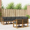 VidaXL Zestaw sof na zewnątrz z poduszką 8 pcs Naturalny i Antracytowy