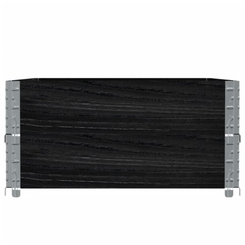 VidaXL Nadstawki paletowe, 2 szt., czarne, 120x80 cm, drewno sosnowe