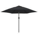 PARASOL OGRODOWY NA METALOWYM SŁUPKU 300CM CZARNY
