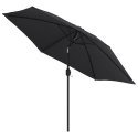 PARASOL OGRODOWY NA METALOWYM SŁUPKU 300CM CZARNY