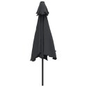 PARASOL OGRODOWY NA METALOWYM SŁUPKU 300CM CZARNY