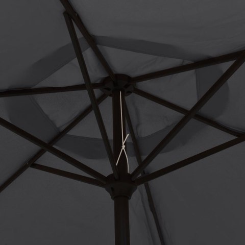 PARASOL OGRODOWY NA METALOWYM SŁUPKU 300CM CZARNY