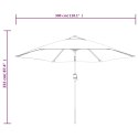 PARASOL OGRODOWY NA METALOWYM SŁUPKU 300CM CZARNY