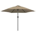 PARASOL OGRODOWY NA METALOWYM SŁUPKU 300CM KOLOR TAUPE