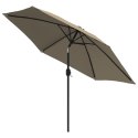 PARASOL OGRODOWY NA METALOWYM SŁUPKU 300CM KOLOR TAUPE