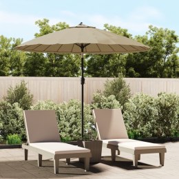 PARASOL OGRODOWY NA SŁUPKU ALUMINIOWYM 270CM TAUPE