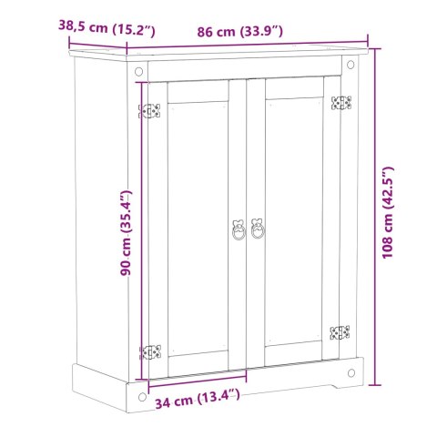 VidaXL Szafka na buty Biały 86 x 38.5 x 1080 cm Lite drewno sosnowe