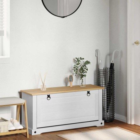 VidaXL Szafka na buty Corona Biały 99 x 32 x 49 cm Lite drewno sosnowe