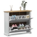 VidaXL Szafka na buty Corona Biały 99 x 32 x 85 cm Lite drewno sosnowe