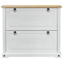 VidaXL Szafka na buty Corona Biały 99 x 32 x 85 cm Lite drewno sosnowe