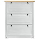 VidaXL Szafka na buty z szufladą z półką Corona Biały 99 x 32 x 122 cm