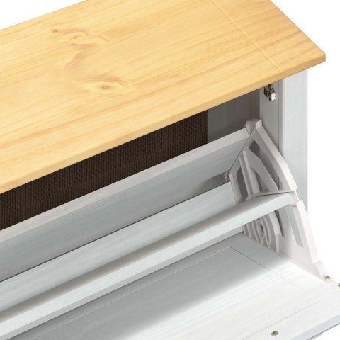 VidaXL Szafka na buty z szufladą z półką Corona Biały 99 x 32 x 122 cm