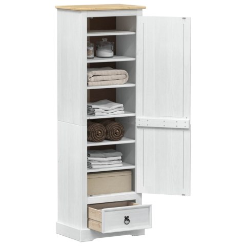 VidaXL Szafy z szufladą Biały 55 x 38 x 170 cm Lite drewno sosnowe