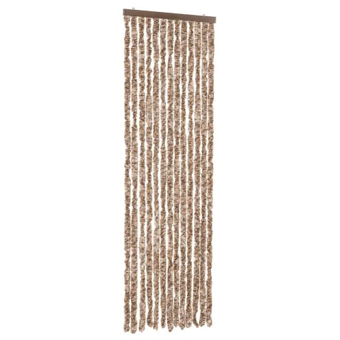 VidaXL Zasłona przeciwko owadom, beż i ciemny brąz, 56x200 cm, szenil