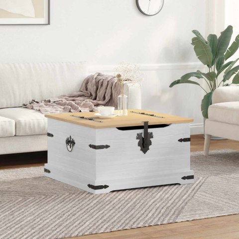 VidaXL storage box z półką Biały 78 x 78 x 45 cm Lite drewno sosnowe
