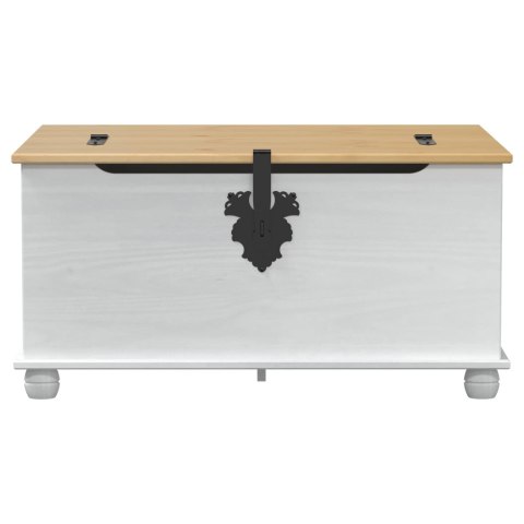 VidaXL storage box z półką Biały 90 x 78 x 45 cm Lite drewno sosnowe