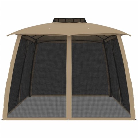 PAWILON ALTANA OGRODOWA MOSKITIERA PRZECIW KOMAROM DACH UV TAUPE 3,93X2,93M
