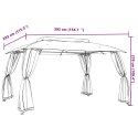 PAWILON ALTANA OGRODOWA MOSKITIERA PRZECIW KOMAROM DACH UV TAUPE 3,93X2,93M