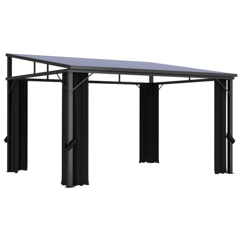 ALTANA OGRODOWA Z ZASŁONAMI 405 X 294 X 244 CM ANTRACYTOWA