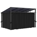 ALTANA OGRODOWA Z ZASŁONAMI 405 X 294 X 244 CM ANTRACYTOWA