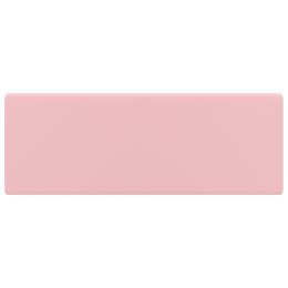 VidaXL Kwadratowa umywalka z przelewem, matowy róż, 41x41 cm