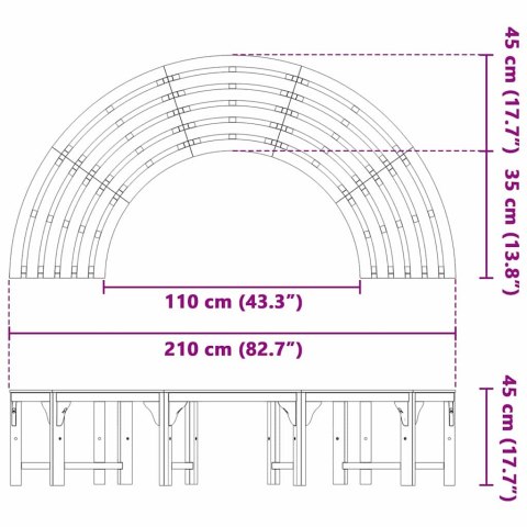 ŁAWKA DRZEWNA 2 PCS NATURALNY 160X80X45CM
