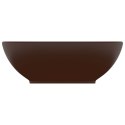 VidaXL Luksusowa, owalna umywalka, ciemnobrązowa matowa, 40x33 cm