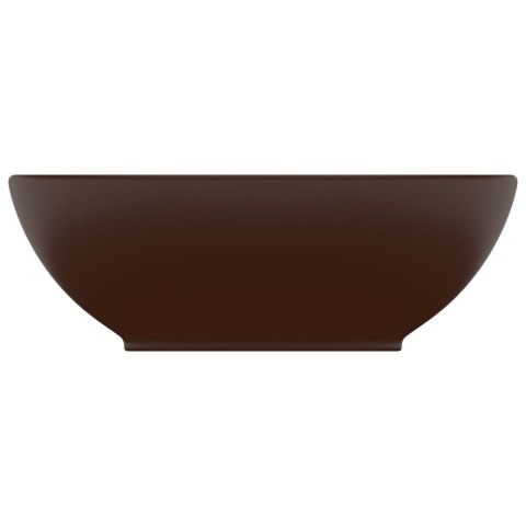 VidaXL Luksusowa, owalna umywalka, ciemnobrązowa matowa, 40x33 cm