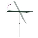 PARASOL OGRODOWY NA ALUMINIOWYM SŁUPKU 180X110CM ZIELONY