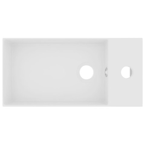 UMYWALKA Z OTWOREM PRZELEWOWYM CERAMIKA MATOWA BIEL