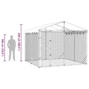 VidaXL Kojec dla psa, z dachem, srebrny, 3x3x2,5 m, stal galwanizowana