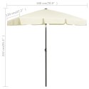 VidaXL Parasol plażowy, piaskowy żółty, 180x120 cm