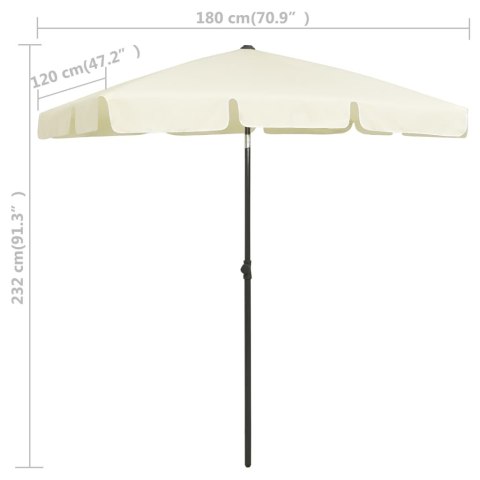 VidaXL Parasol plażowy, piaskowy żółty, 180x120 cm