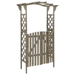 PERGOLA OGRODOWA Z FURTKĄ 116X40X204CM SZARA LITE DREWNO JODŁOWE