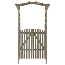 PERGOLA OGRODOWA Z FURTKĄ 116X40X204CM SZARA LITE DREWNO JODŁOWE