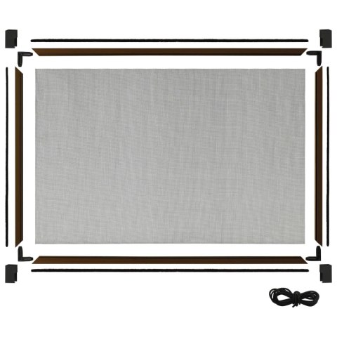 VidaXL Rozsuwana moskitiera okienna, brązowa, (100-193)x75 cm
