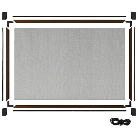 VidaXL Rozsuwana moskitiera okienna, brązowa, (75-143)x50 cm