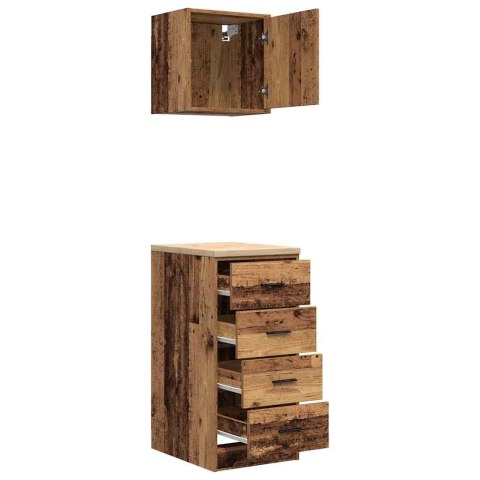 VidaXL Szafki garażowe 2 szt. Stare drewno Drewno klejone