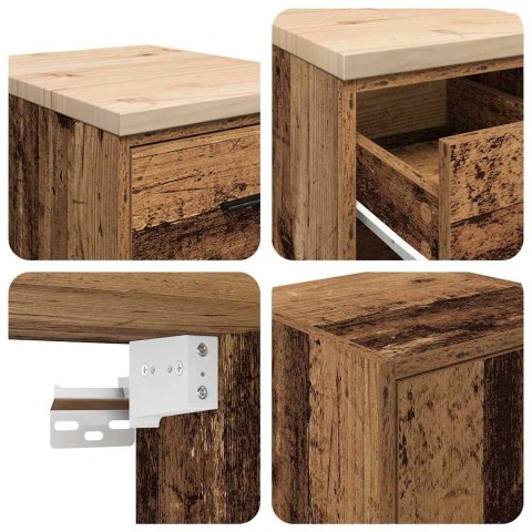 VidaXL Szafki garażowe 2 szt. Stare drewno Drewno klejone