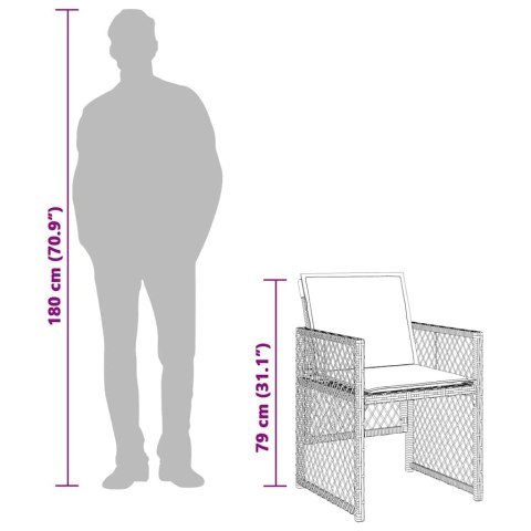 VidaXL 13-cz. zestaw mebli do ogrodu, poduszki, czarny, rattan PE