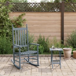 VidaXL Fotel bujany ze składanym stolikiem, szary, drewno topolowe