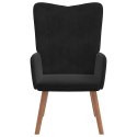 VidaXL Fotel, czarny, obity aksamitem
