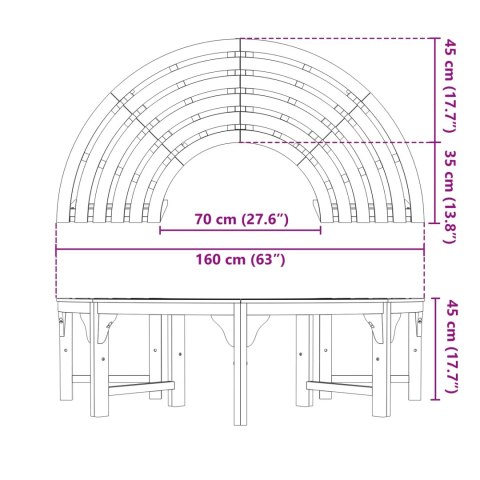 ŁAWKA DRZEWNA 2 PCS NATURALNY 160X80X45CM