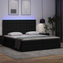 VidaXL Łóżko z miejscem na przechowywanie i LED Czarny 180 x 200 cm