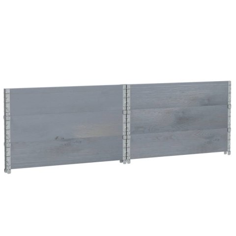 VidaXL Nadstawki paletowe, 3 szt., szare, 100x100 cm, drewno sosnowe