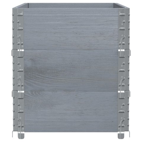 VidaXL Nadstawki paletowe, 3 szt., szare, 100x50 cm, drewno sosnowe