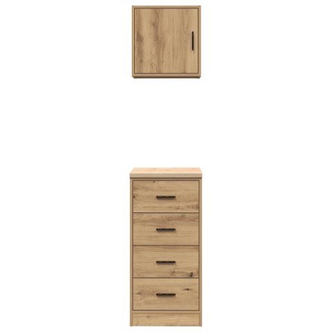 VidaXL Szafki garażowe 2 szt. Dąb rzemieślniczy Drewno klejone