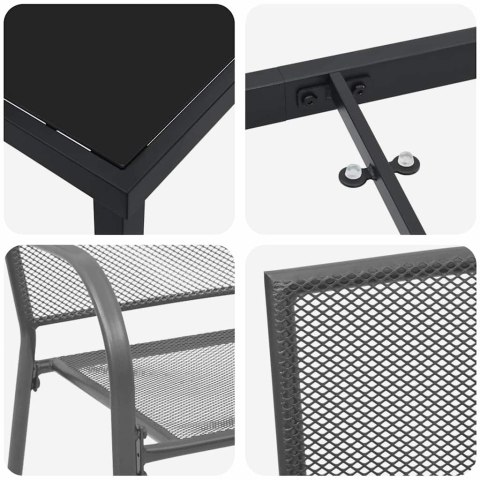 VidaXL Zestaw do jadalni w ogrodzie 3 pcs Antracyt
