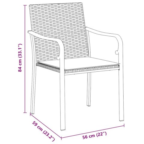 VidaXL Zestaw do jadalni w ogrodzie 3 pcs Brązowy i czarny Rattan PE