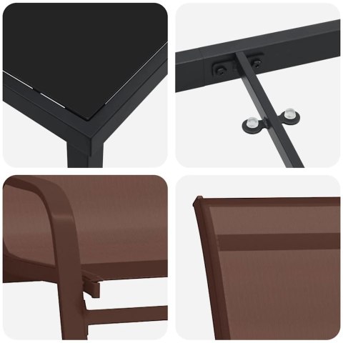 VidaXL Zestaw do jadalni w ogrodzie 3 pcs Brązowy i czarny